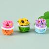 Mini Flower Basket Ornament Flowerpot Potted Plant Bonsai Micro Landscape Dollhouse Miniature Toy Car Decoration