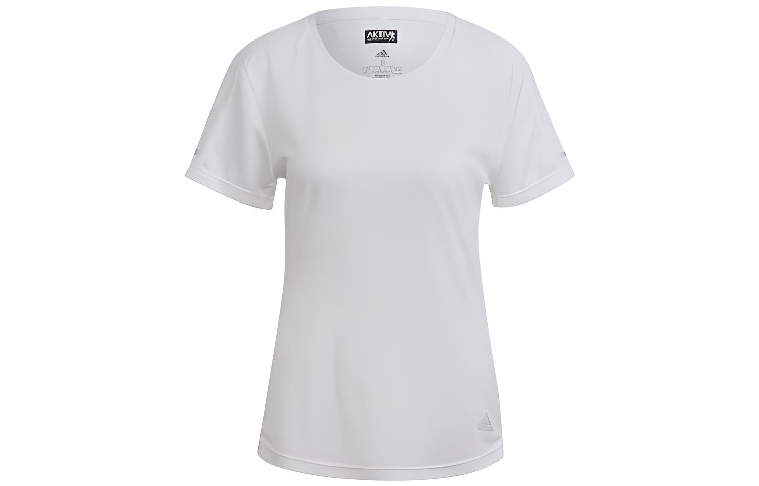 Adidas Running T Shirts Women s White Crew Neck Moderate Straight Fit H31027 L