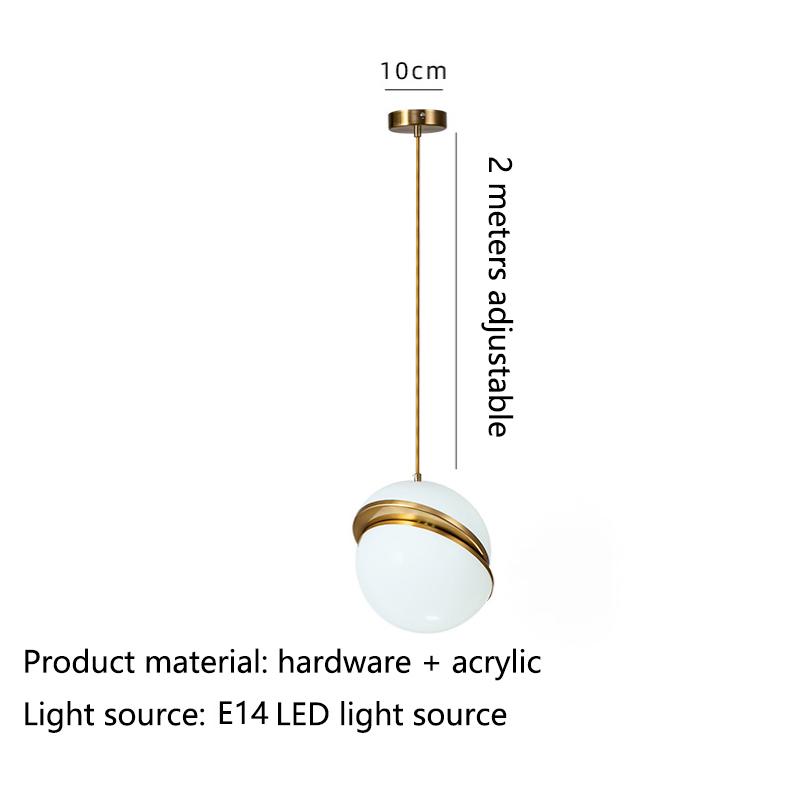 Nordic LED Ball Pendant Lights Table Decoration Bedroom Living Room chandelier Fixture Gold Suspended luminaire hanging lamp
