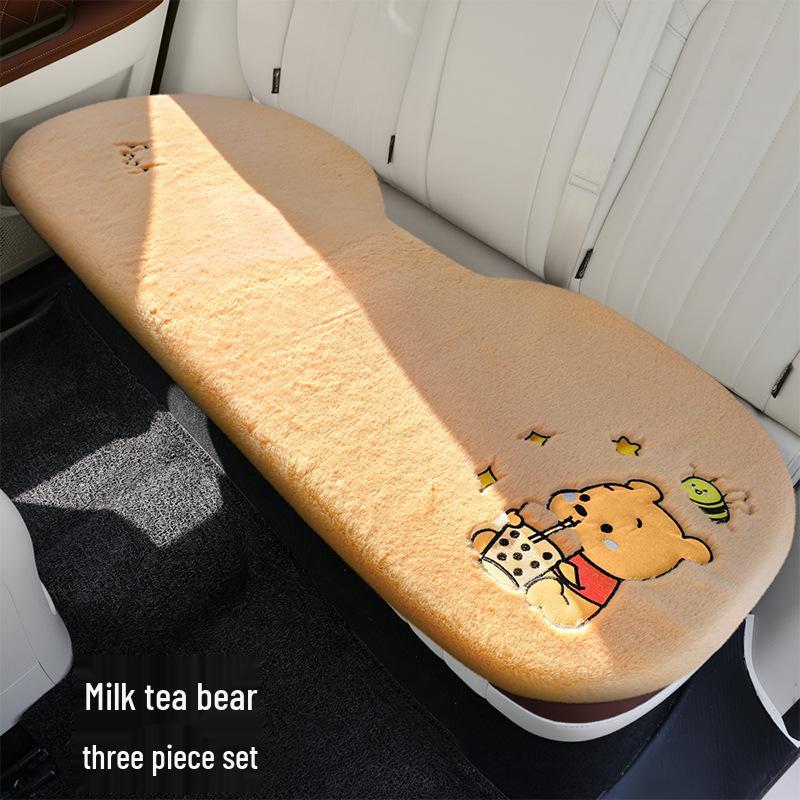 Winter Plush Cute Cartoon Car Seat Cushion - High-End Interior Accessory
