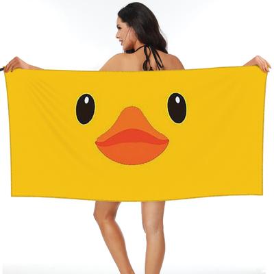 Yellow Rubber Duck Beach Towel Soft Microfiber Quick Dry Absorbent Quick Towels For Mountain Climbing