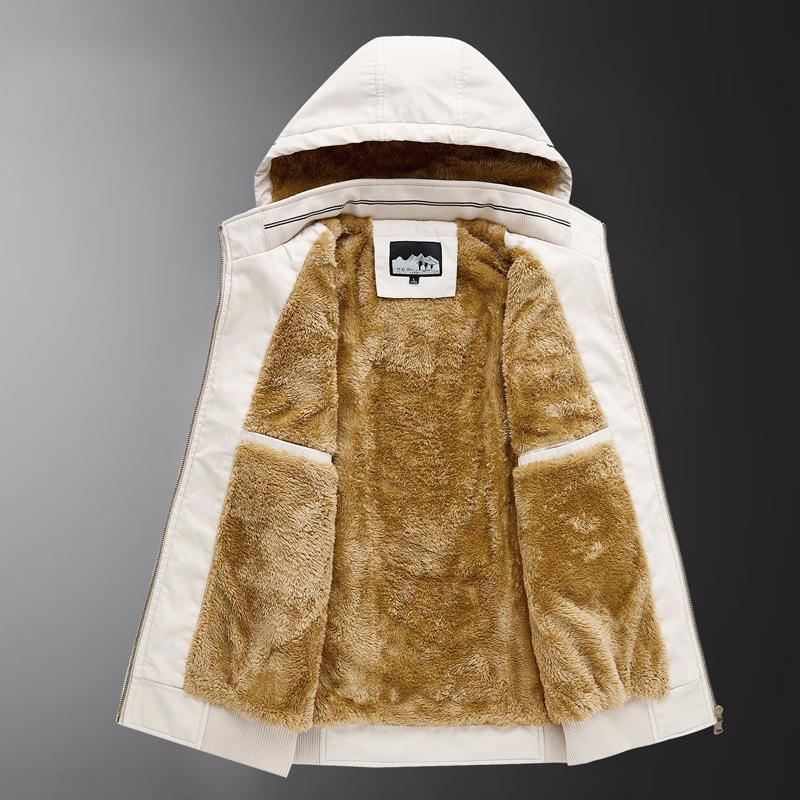 Men's Casual Fleece-Lined Cotton Vest with Shawl Collar & Multi-Pocket Design
