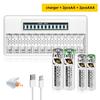 PALO 4-40 ks dobíjecích AA+AAA 1,5V Li-ion baterií 3500+1300 mWh HR6 HR03 baterie s 12 sloty LCD USB 1,5V Li-ion nabíječka baterií