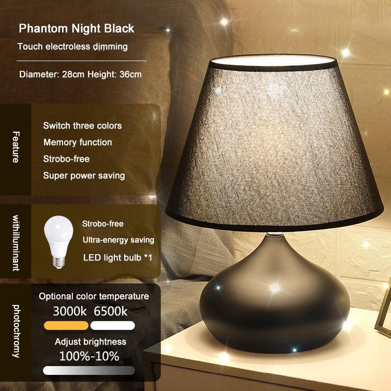 Modern Minimalist Table Light Living Room Study Desk Lamp LED Warm Creative Bedside Lighting Decorate Lamp Touch Switch Control