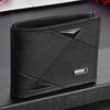 New men's short wallet, simple multi-card position fashion casual wallet, blue and thin two-fold horizontal soft wallet
