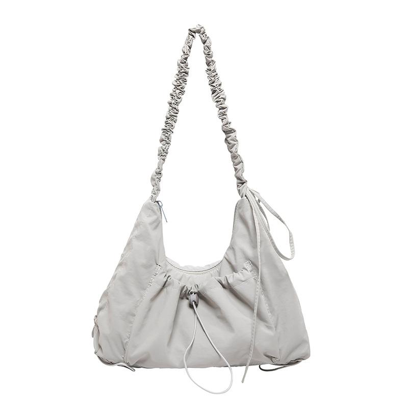 Folded canvas bag, female tote bag, large capacity summer messenger 2025 new casual college student class bag