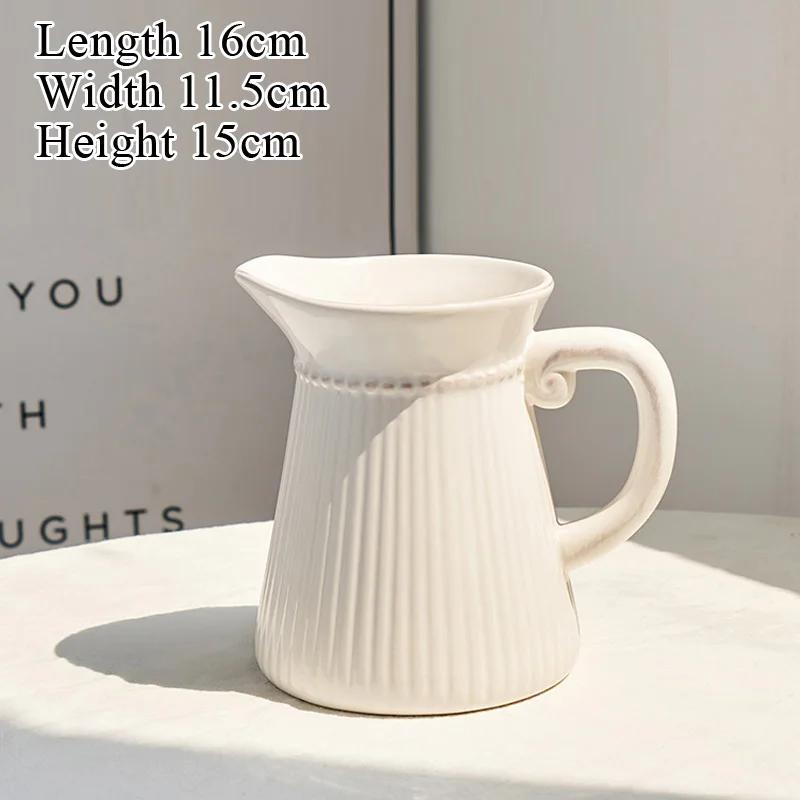 

Creative Ceramic White Kettle Shaped Vase, Household European Living Room, Flower Arrangement Dining Room Table, Decor Vase, 1Pc