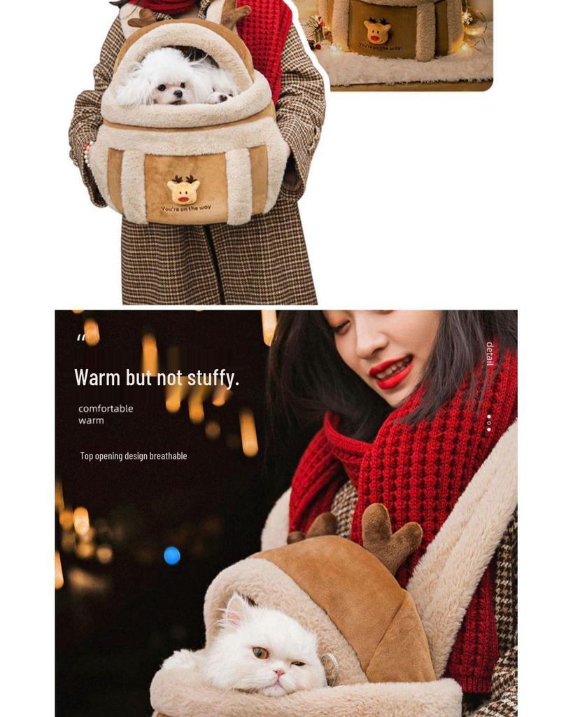 Portable Winter Warm Cat & Dog Backpack: Double Shoulder Pet Carrier