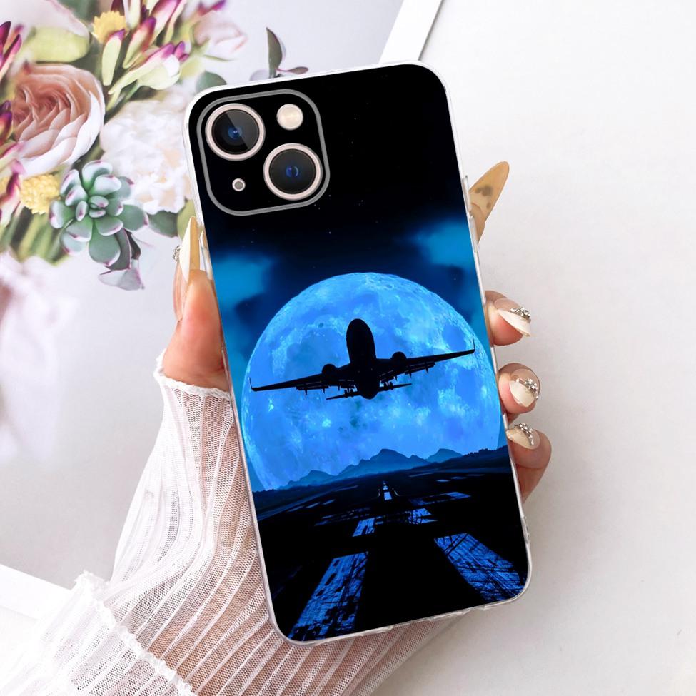 Transparent For iPhone 13 Case Cover Cute Cat Fashion Butterfly Funny Painted Casing A2633 A2482 A2631 A2634 A2635