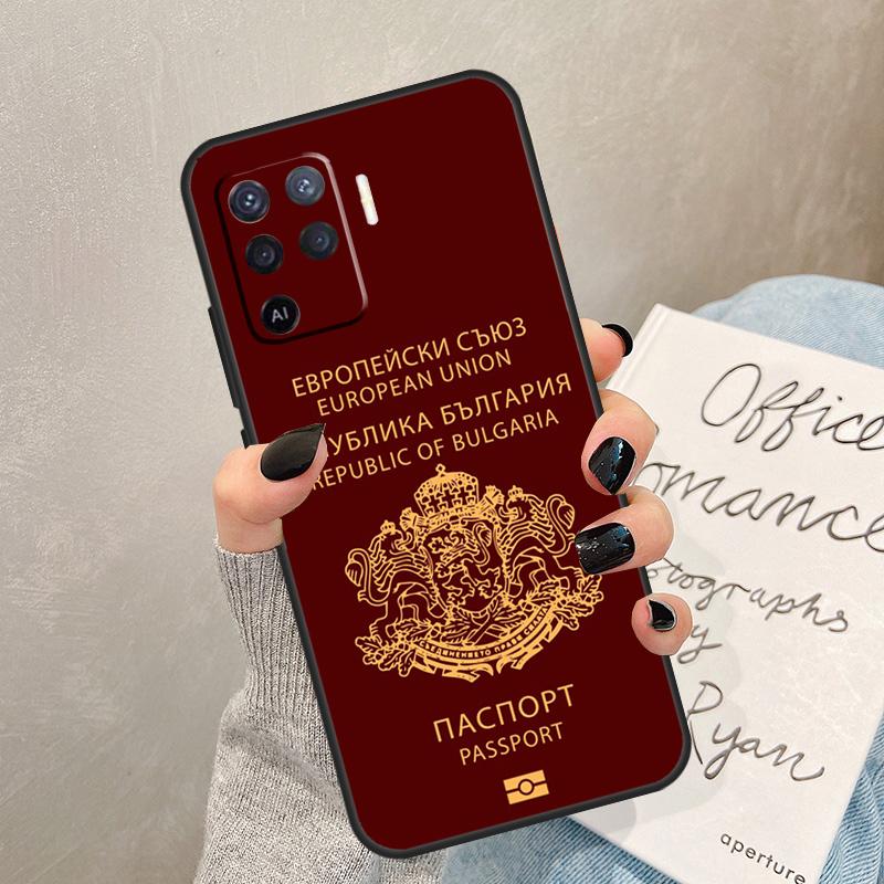 Bulgaria Flag Passport Case For Oppo A54 A74 A94 A17 A57 A77 A76 A16 A96 A18 A60 A80 A40 A38 A58 A78 A98 A15 A5 Pro