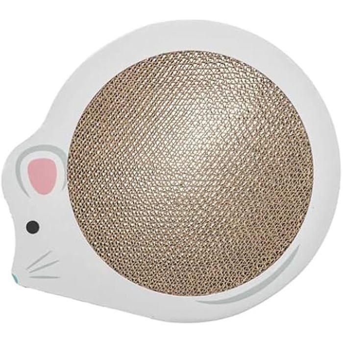 Tapis à gratter - TRIXIE - Junior Souris - Avec herbe à chat - Dimensions 35x29,5 cm - Blanc