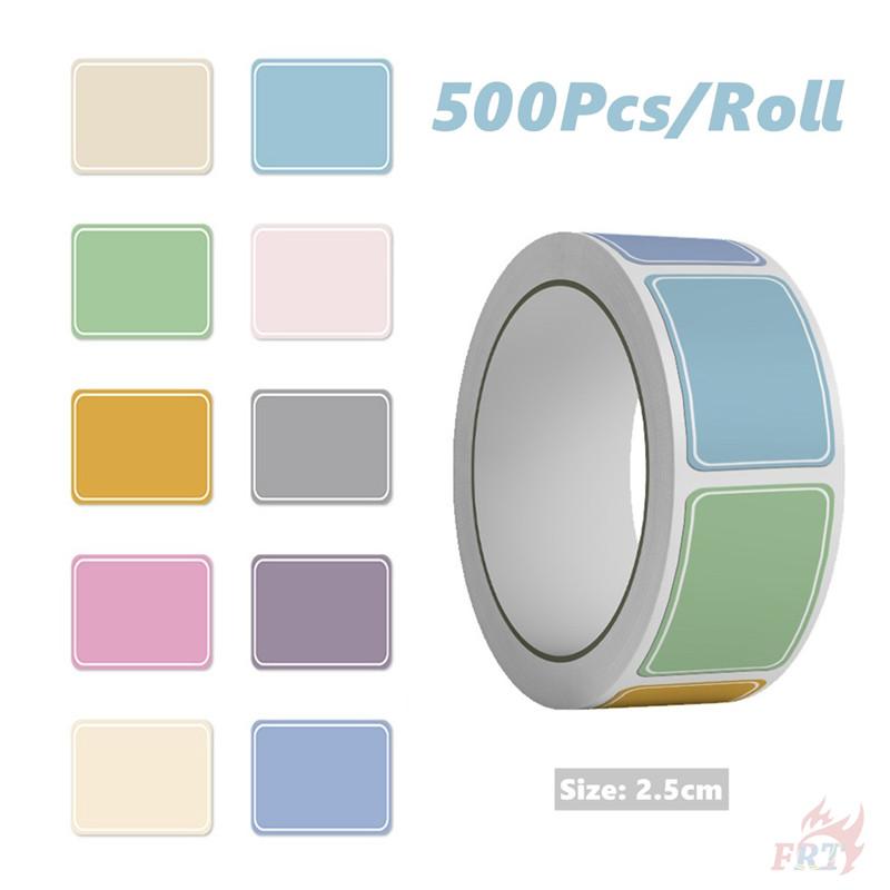 500Pcs/Roll Pure Color Rectangle Tag Kids Rewards Stickers - DIY Scrapbooks Album Decor Sealing Label Decals