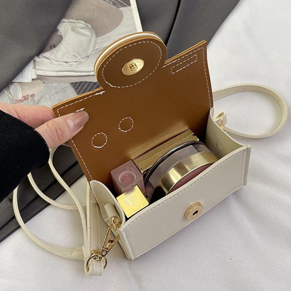 

PU Camera Bag Cartoon Box Bag Mini Small Square Bag Girls синій