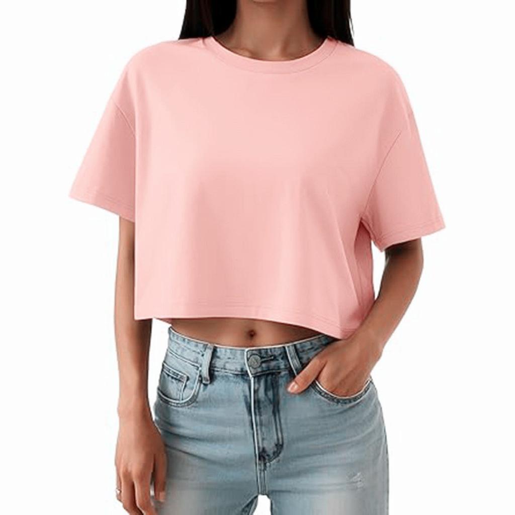Women's Cropped Tops Oversized Sports T-shirts Short-sleeved T-shirts Casual Trendy Fashion Clothing
