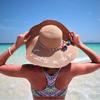 Leisure Letter Embroidery Straw Hat Summer  Big Brim Sun Hats Lady Shade Panama Beach Hat Cap