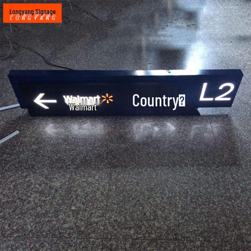 Double-Sided LED Hanging Light Box for Cashier or Restroom - Directional Sign with Hollow Design and Painted Finish