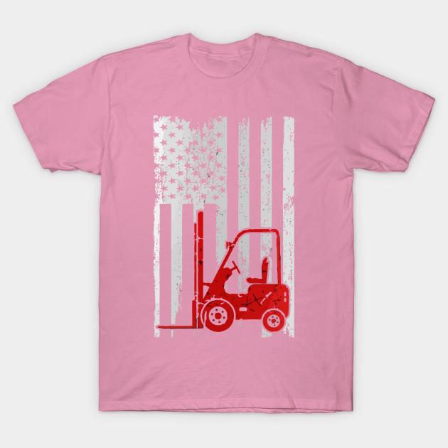 T Shirt Women Forklift Operator Profession Usa Flag Pride Harajuku Print Kawaii Tshirt Summer Short Sleeve Female T-Shirt Top Tee