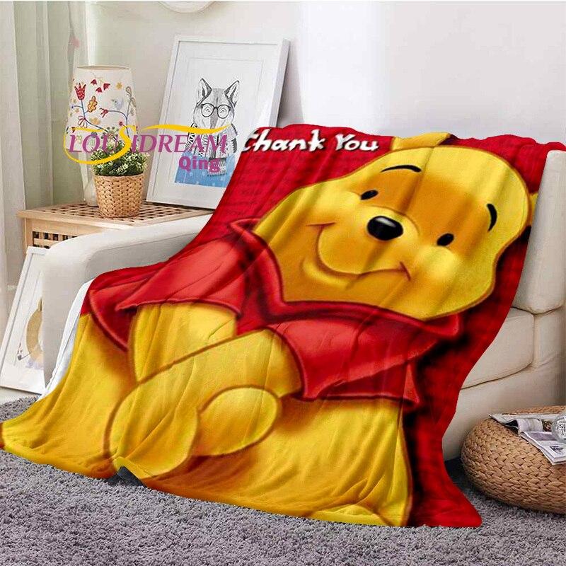 Winnie the Pooh Printed Blanket Flannel Blanket Bed Throw Soft Cartoon Printed Bedspread Bedspread Sofa Blanket