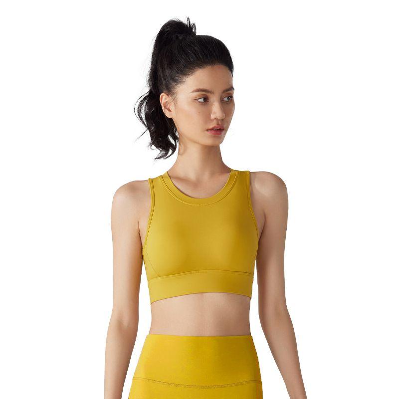 

Export New Arrival Sports Intimates Women s Middle Strength Shockproof Running Quick-Drying Fitness Vest Beauty Back Yoga Bra Tops Turmeric L