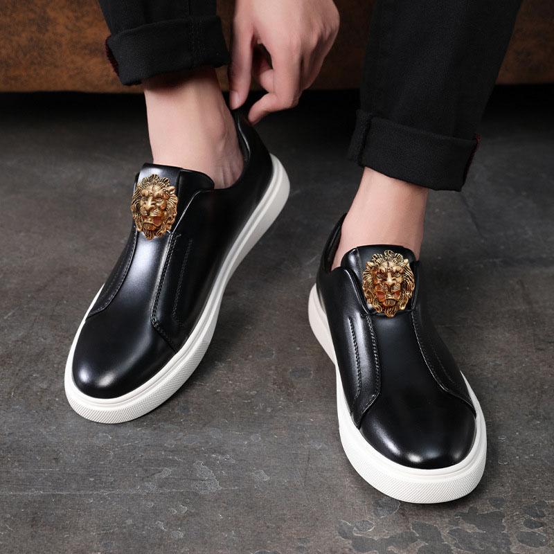 Neue Herren-Freizeitschuhe ölabweisende Lederoberfläche bequeme weiche Sohle Sportschuhe Board-Schuhe flache Schuhe A15