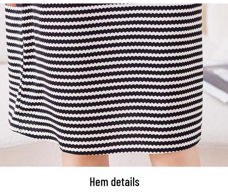 Vielseitiges gestreiftes Sommer-Plus-Size-Chic-Midikleid