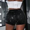 High Waist Shiny Sequins Shorts Women Glittery Straight Leg Party Stage Performance Clubwear
