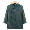 Fat Mom Spring/Summer Chinese-Style Noble Shirt: Loose Mid-Sleeve Top for Middle-Aged & Elderly Women