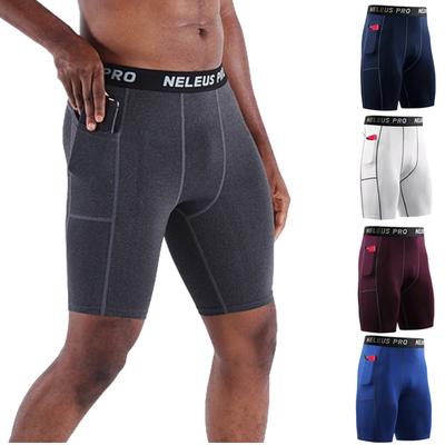 Herren Sport Shorts Gym Kompressionsstrumpfhose Feste Böden Schnelltrocknende Unterhose Laufhose Kurze Hose