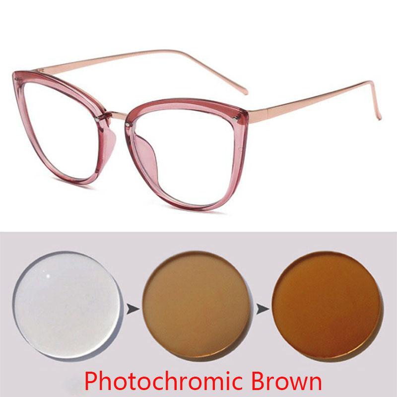 Feminine Optical Myopia Glasses Vintage Brand Design Clear Cat Eye Blue Light Blocking Glasses Women Eyeglasses Degree 0 To -6.0
