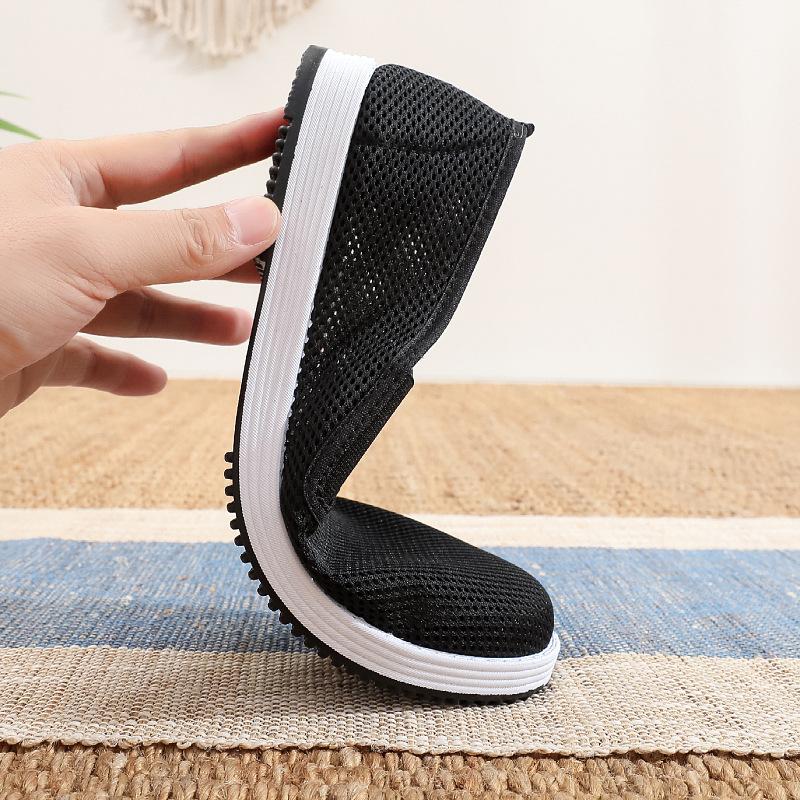 Neue Sommer-Mesh-Schuhe Stoffschuhe Herrenschuhe rutschfest Ein-Pedal Mittelalterliche und ältere Freizeitschuhe