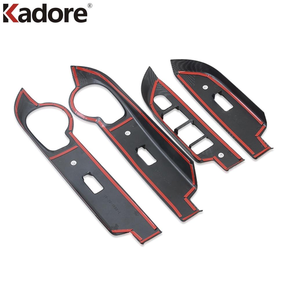 Innen Zubehör Für Toyota Rush 2018- 2022 Carbon Faser Fensterheber Schalter Armlehne Panel Trim Auto