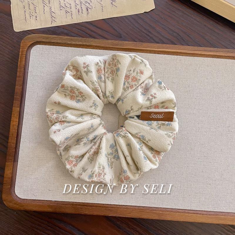 Scrunchie Multi Styles Floral Plaid Soft Fabric Minimalist Versatile Women Hair Tie Hair Accessories
