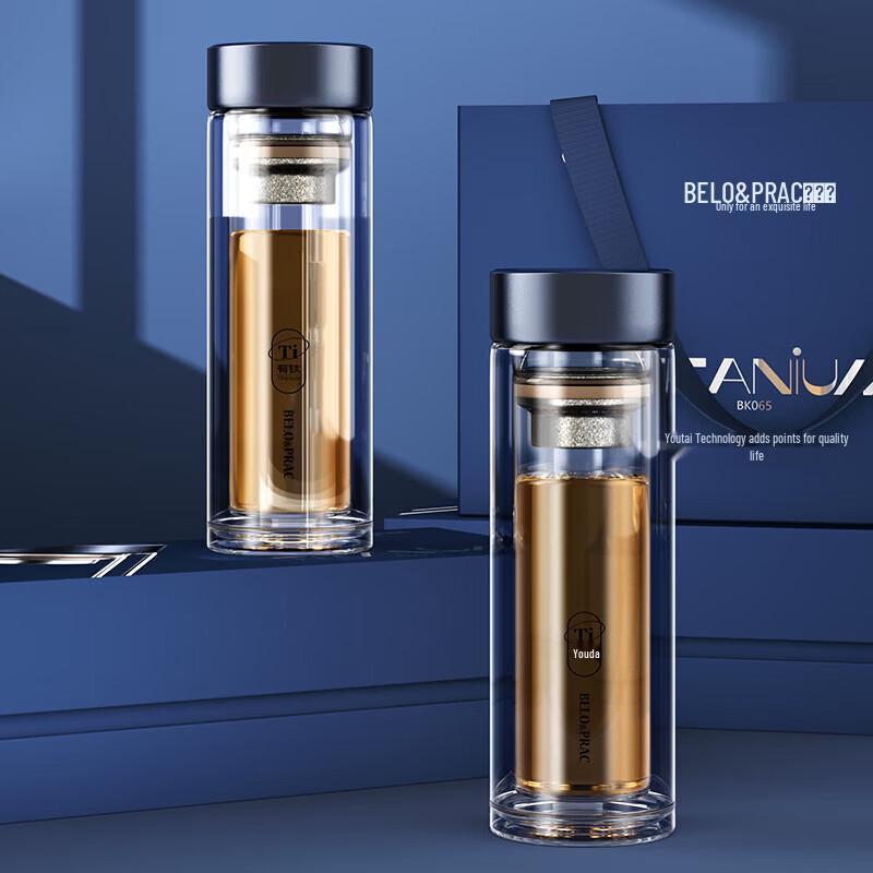 BELO&PRAC Double Wall Glass Tea Infuser Bottle
