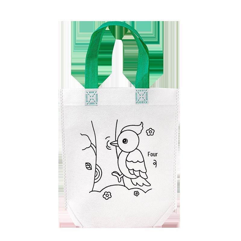 Kids' DIY Graffiti Handbag: Non-Woven Cartoon Painting Bag for Kindergarten Gifts