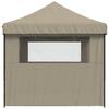 Vidaxl Pop-Up Party Tent with 3 Walls, Taupe Color