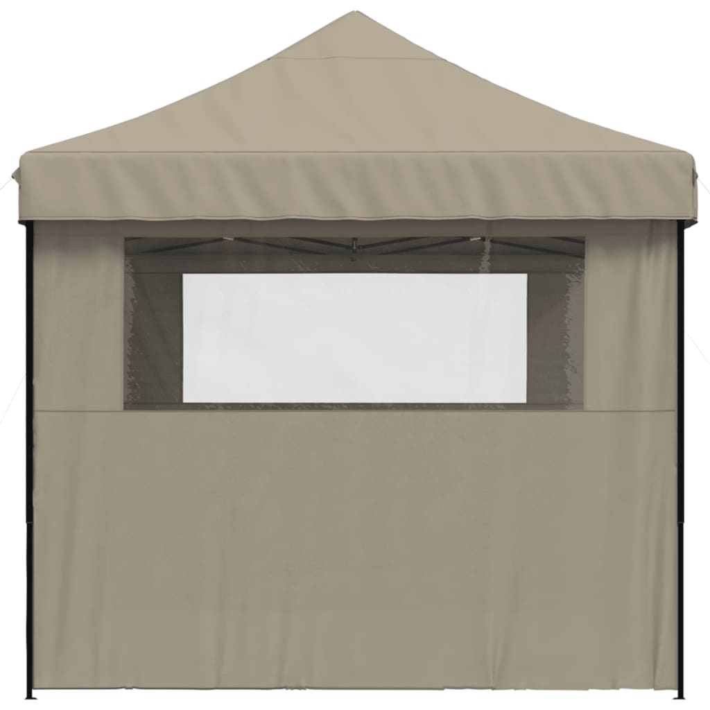 Vidaxl Pop-Up Party Tent with 3 Walls, Taupe Color