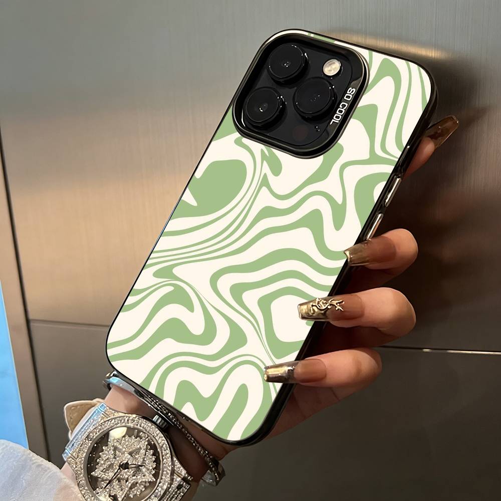 Abstract -FluidWavy Pattern Phone Case For iPhone 17,16,15,14,13,12,11 Plus Pro Max Colored Silver Phone Case