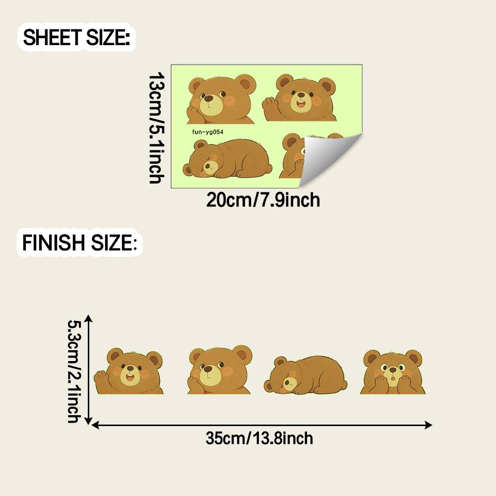 Набор милых мультяшных мишек для декора спальни и гостиной - Наклейки на стену для выключателя