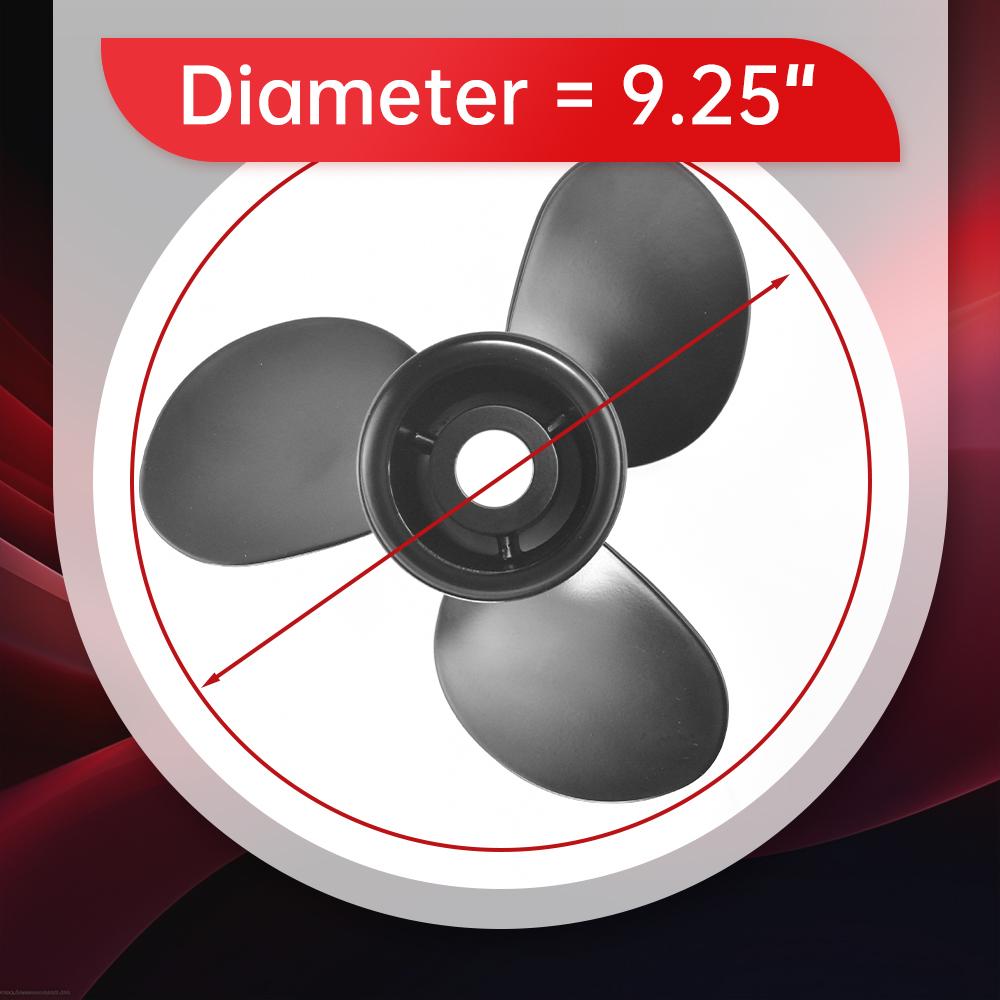SAWILI Boot Buitenboord Propeller 9 1/4 X 9, for Suzuki, 8-20HP 58100-93723-019 Aluminium 10 Spline Tand Marine Propeller Scheepspropellerbladen