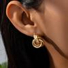 Stainless Steel Twist Stud Earring for Women Girls Gold Silver Knot Hoop Earring Shiny Cute Daily Wear Jewelry