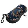 Creative Hanging Eyeglass Case Soft Leather Sunglasses Storage Bag Cute Print with Clip Reading Glass Pouch for Kids Women Men