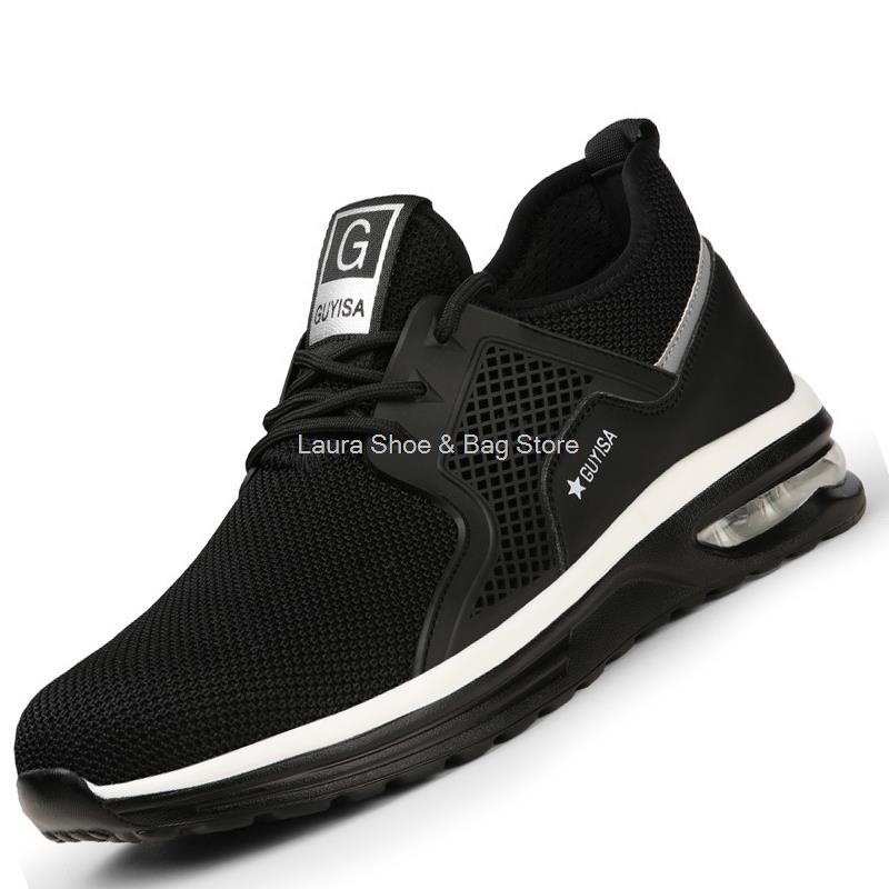 Fashion Air Cushion Men Safety Shoes Steel Toe Work Shoes Puncture Proof Sneaker for Worker Man Work Safety Boots Breathable Industrial