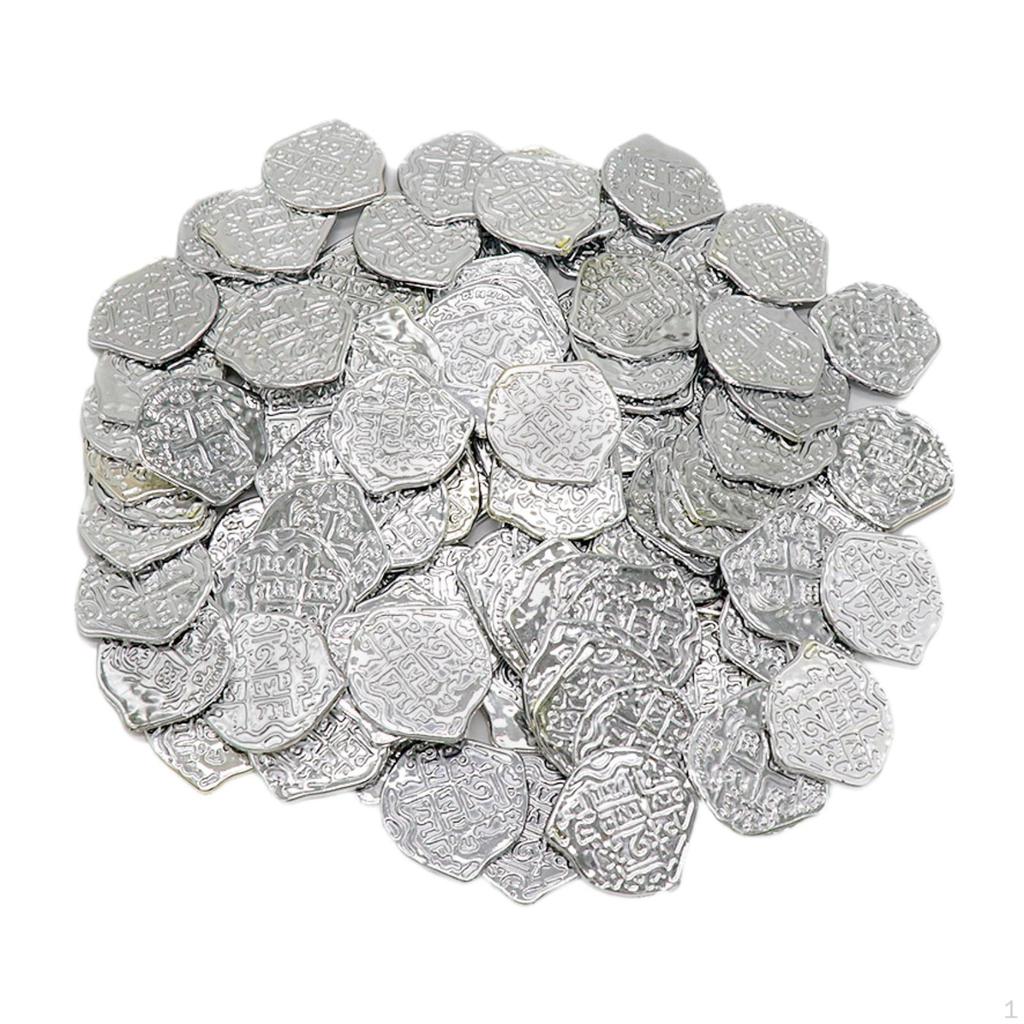100x Pirate Coin Novelty for Boys and Girls Game Accessories Gold Doubloons