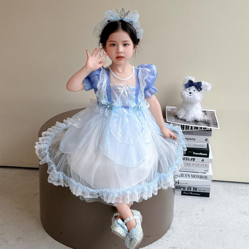 Girls' Summer Elsa Princess Lolita Mesh Party Dress