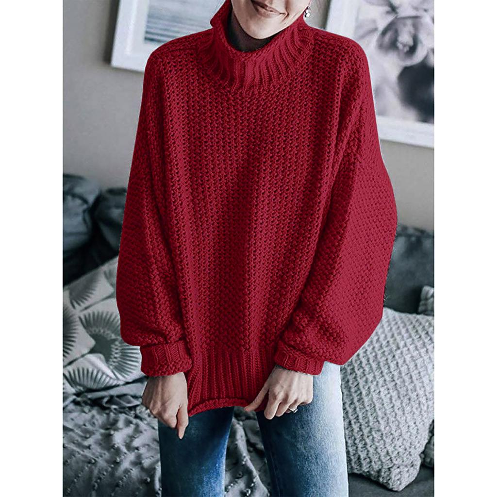 Womens Off The Shoulder Sweater Casual   Knitted Loose Long Sleeve Pullover