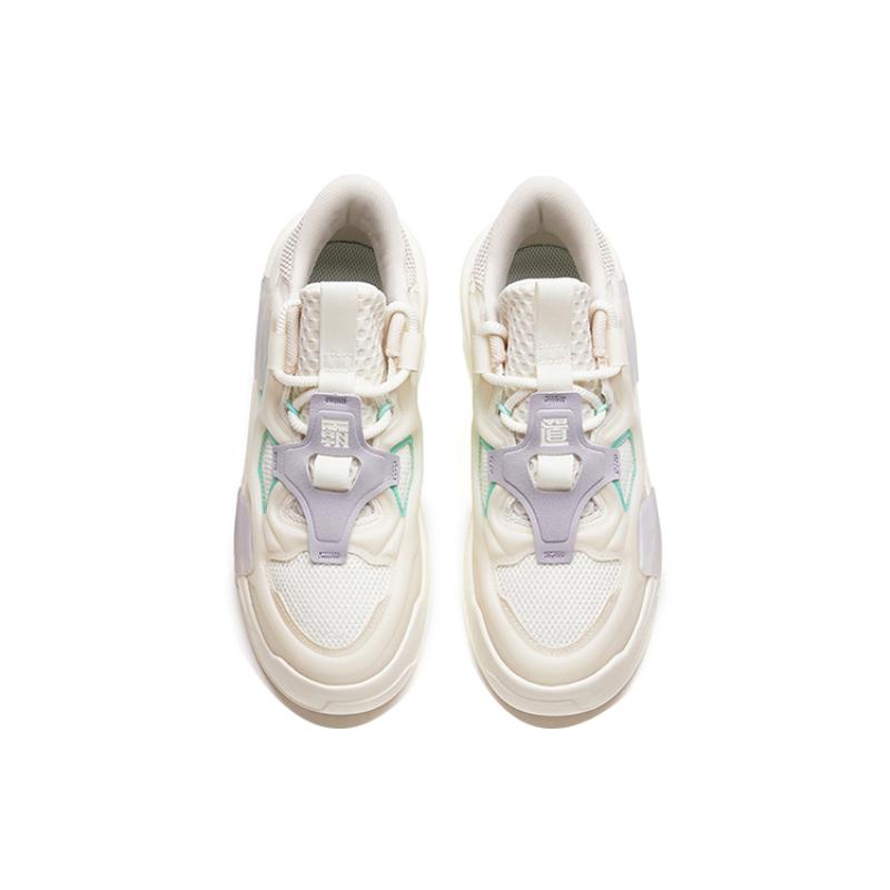 Anta Dominant 3.0 Anti-Slip Wear-Resistant Low-Top Skateboard Shoes Women's White Gray Sneakers 122218084-1