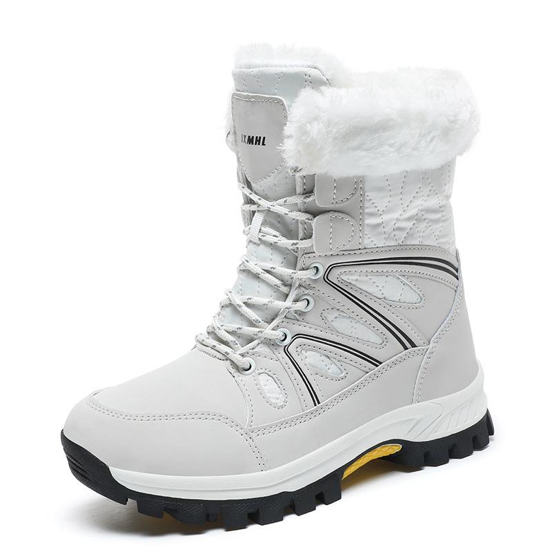 

Outdoor travel sports large size snow boots women s winter velvet warm medium tube women s boots ski hiking shoes women 36 сірий колір