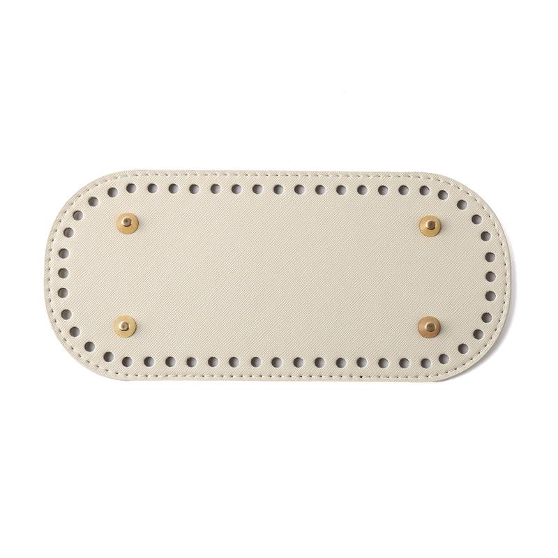 

Ran Tide Овальное дно сумки из ПУ кожи - Узор Крест , 22x10см, Аксессуар для плетения ручной работы DIY бежевый