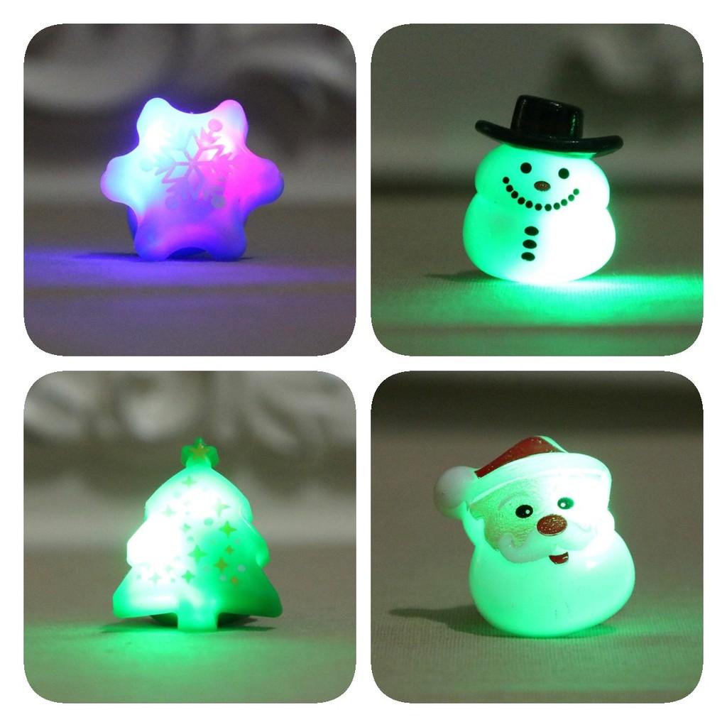 Colorful Glow In The Dark Christmas Cartoon Soft Rubber Rings For Kids Parties