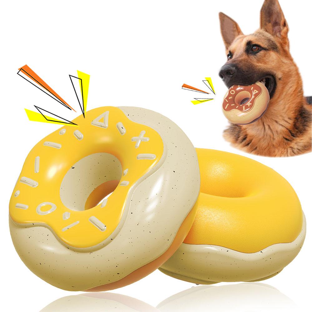 

Игрушка для домашних животных, пончик, писк, игрушки для жевания собак, интерактивные игрушки для щенков, кошек, чистка зубов, тренировка прикуса, жевание для маленьких и больших собак, аксессуары для чихуахуа, лабродора розовый